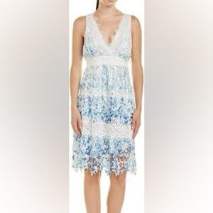 Elie Tahari Dress Malina Women's M Blue Wedgewood